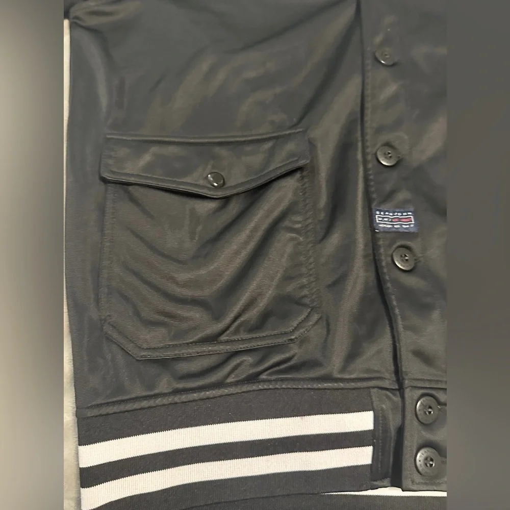 Sean John Vintage Y2K‎ Varsity Jacket Black & Grey sz XL
